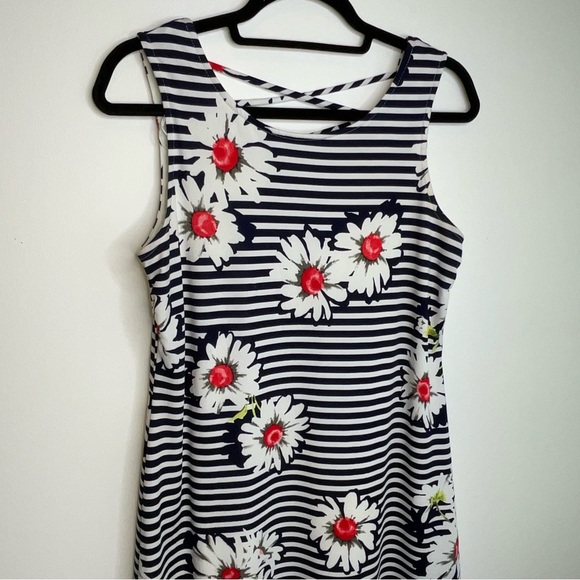 💚 Summer “RNstudio” by Ronni Nicole Slimming Floral Striped Sleeveless Dress - Picture 10 of 11